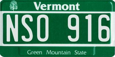 VT license plate NSO916