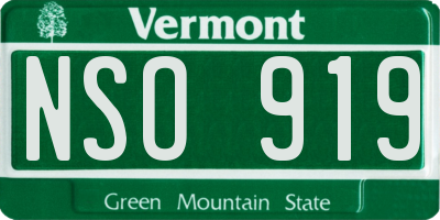 VT license plate NSO919