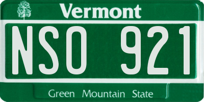 VT license plate NSO921