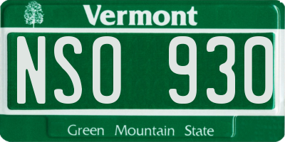 VT license plate NSO930