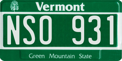 VT license plate NSO931