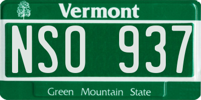 VT license plate NSO937
