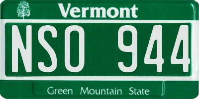 VT license plate NSO944