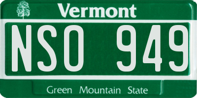VT license plate NSO949