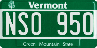 VT license plate NSO950