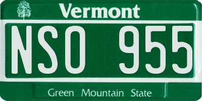 VT license plate NSO955