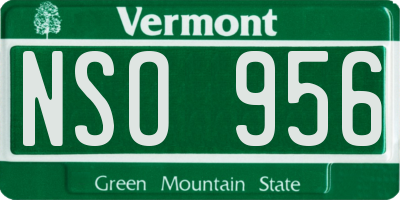 VT license plate NSO956