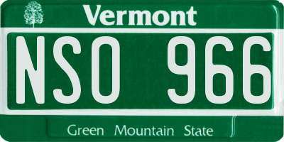 VT license plate NSO966