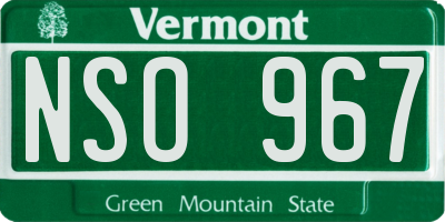 VT license plate NSO967