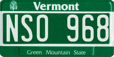 VT license plate NSO968