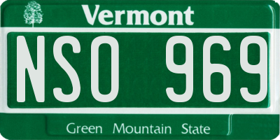 VT license plate NSO969