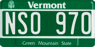 VT license plate NSO970