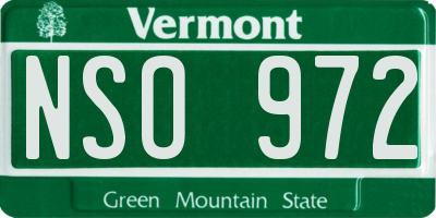 VT license plate NSO972