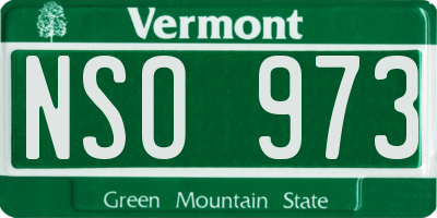 VT license plate NSO973