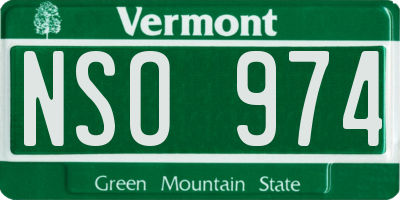 VT license plate NSO974