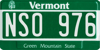VT license plate NSO976