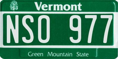 VT license plate NSO977