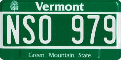VT license plate NSO979