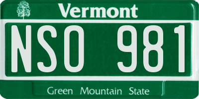 VT license plate NSO981