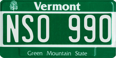 VT license plate NSO990
