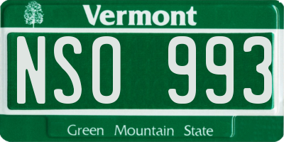 VT license plate NSO993