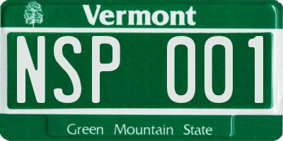 VT license plate NSP001