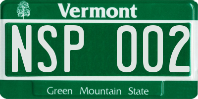 VT license plate NSP002