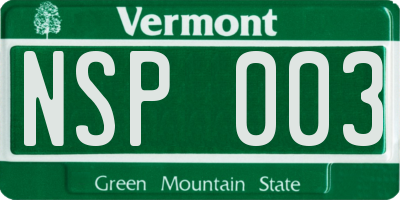 VT license plate NSP003