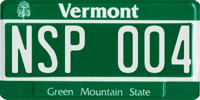 VT license plate NSP004