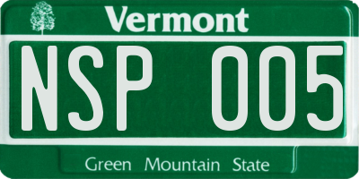 VT license plate NSP005