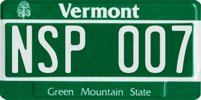 VT license plate NSP007