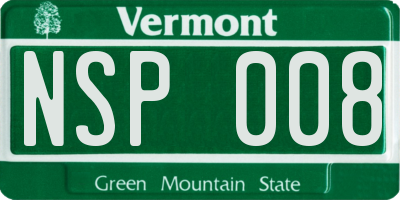 VT license plate NSP008