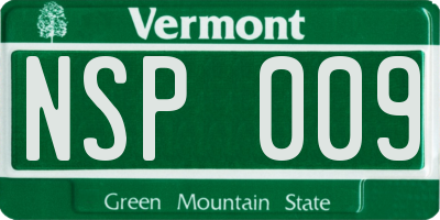 VT license plate NSP009