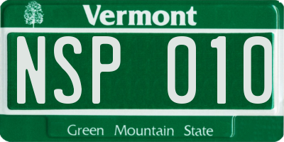 VT license plate NSP010