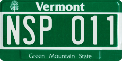 VT license plate NSP011