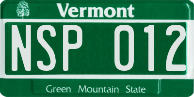 VT license plate NSP012