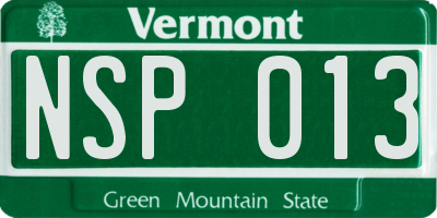VT license plate NSP013