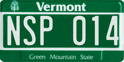 VT license plate NSP014