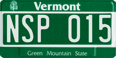 VT license plate NSP015