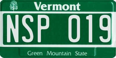 VT license plate NSP019