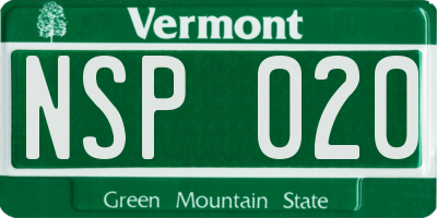 VT license plate NSP020