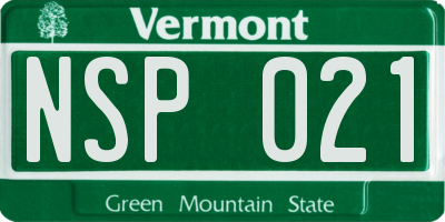 VT license plate NSP021