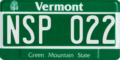 VT license plate NSP022