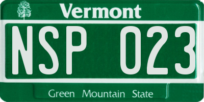 VT license plate NSP023
