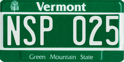 VT license plate NSP025