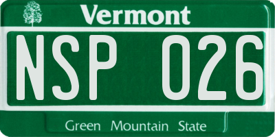 VT license plate NSP026