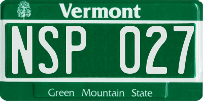 VT license plate NSP027