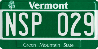 VT license plate NSP029