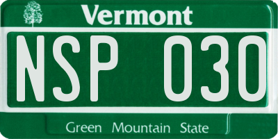 VT license plate NSP030