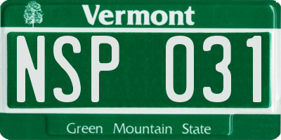 VT license plate NSP031